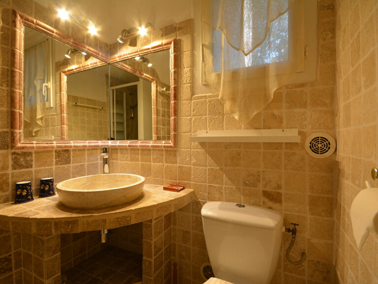 Chez Monique & Sa Fille à Bédoin - Chambre Twin Bleue avec kitchenette